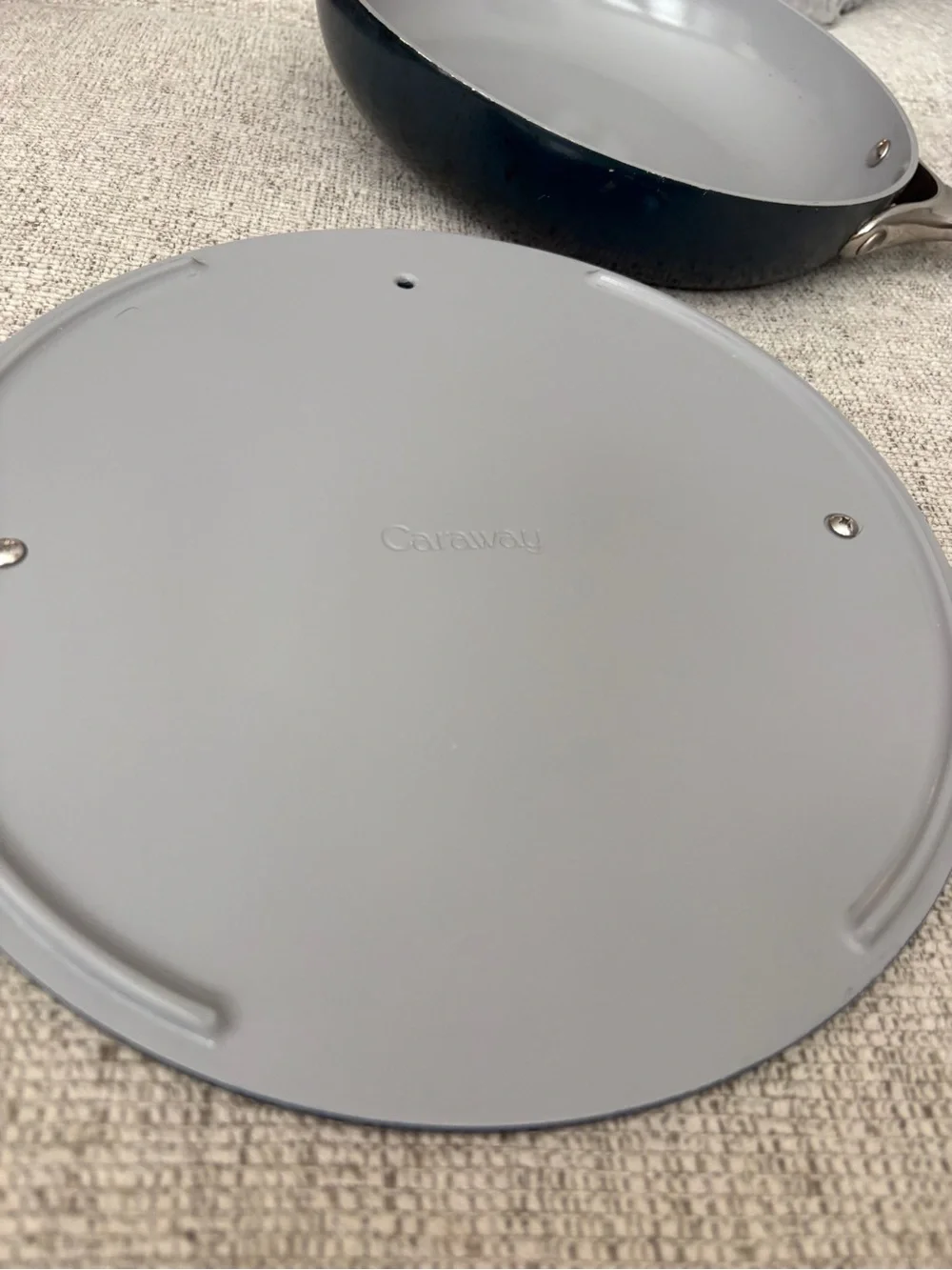 Caraway 3 Qt Ceramic Nonstick Sauté Pan with Lid Navy Blue - Picture 5 of 9